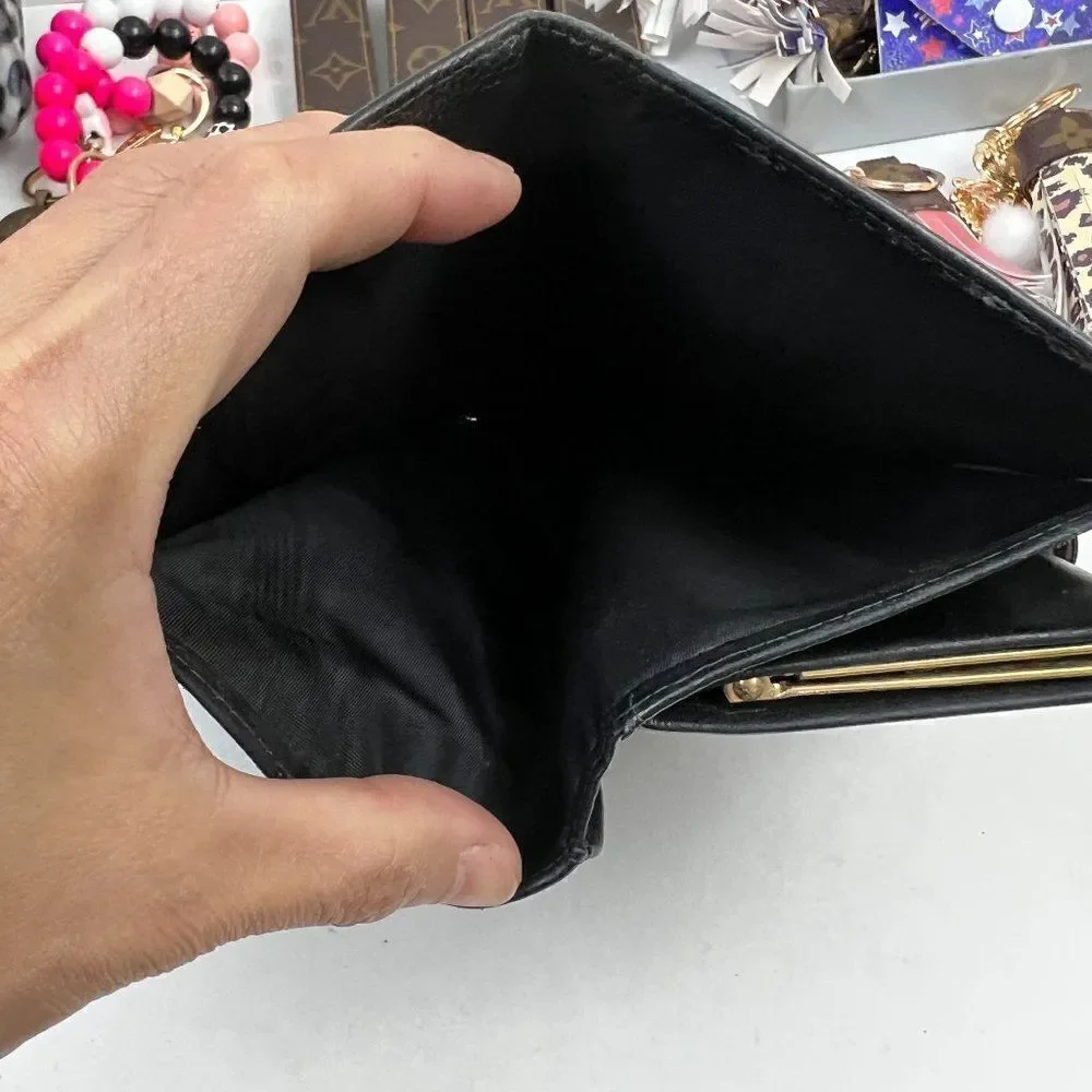 Chanel Black Caviar Leather CC Logo Long Wallet